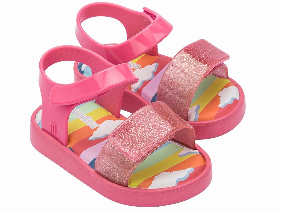 Sandalias Mini Melissa Jump Sunny Glitter Bebe - Rosas - Argentina HMX-482017